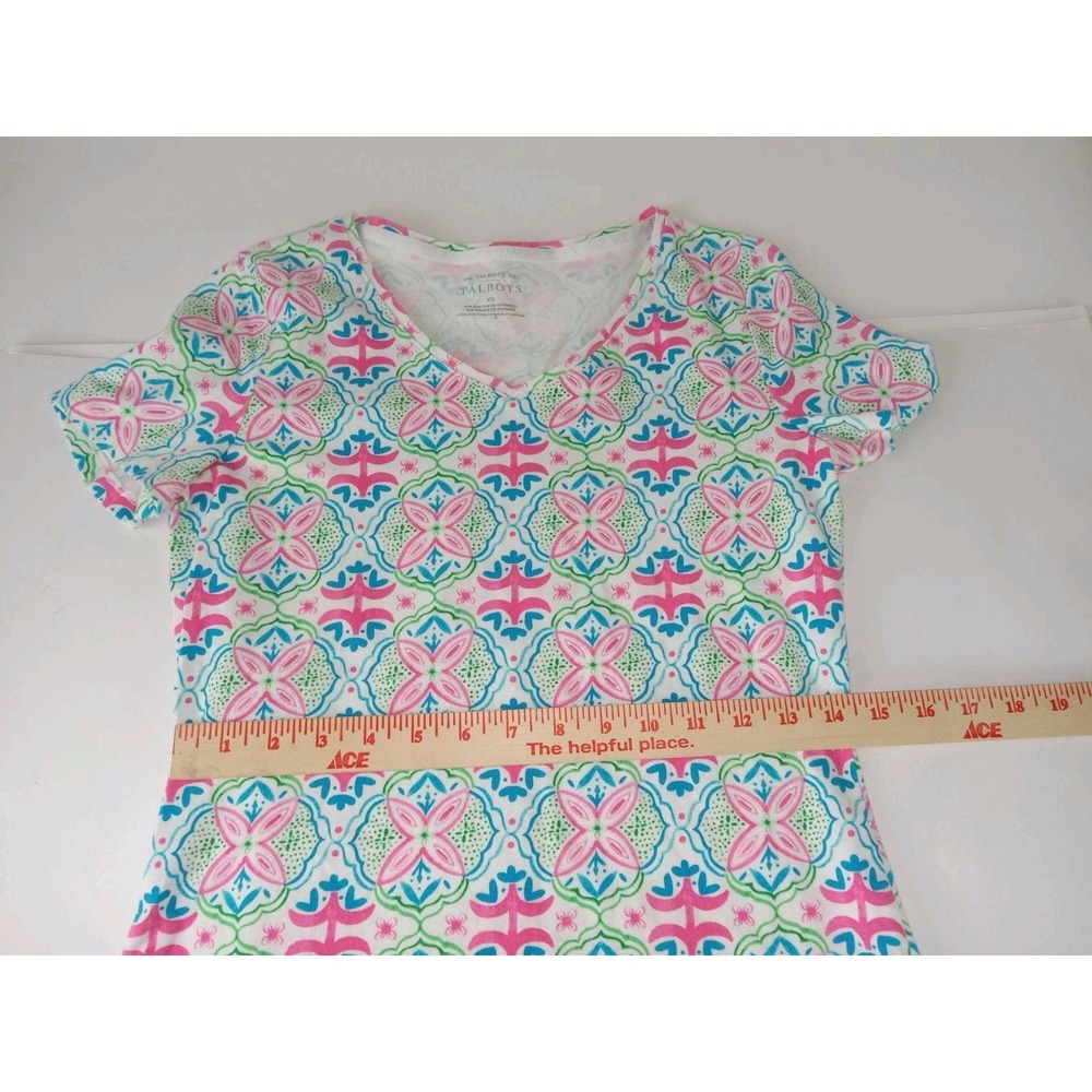 Lot 2 Talbots Shirt Womens XS Short Sleeve Pullover Floral Paisley Muiticolor - Picture 13 of 16